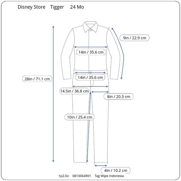 Disney Winnie the Pooh Tigger Costume Infant 24 Mo One Piece Halloween Hooded - Picture 10 of 10